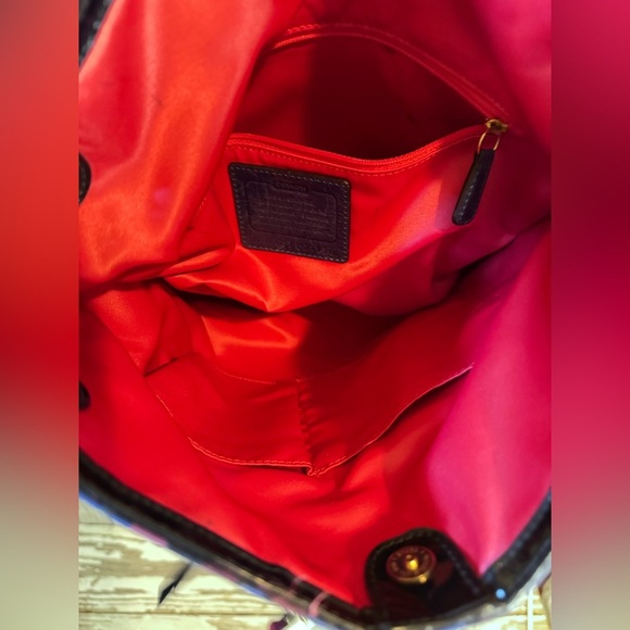 Coach Poppy Tartan C Signature Design Navy/ Pink Plaid Handbag - Picture 5 of 16